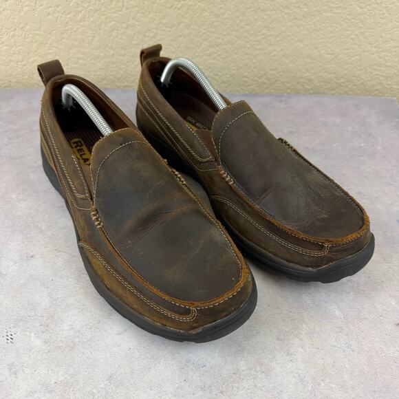 Skechers Superior Gains Brown Leather Slip On Shoes Loafer 63697 Mens Size 12 - Picture 1 of 10